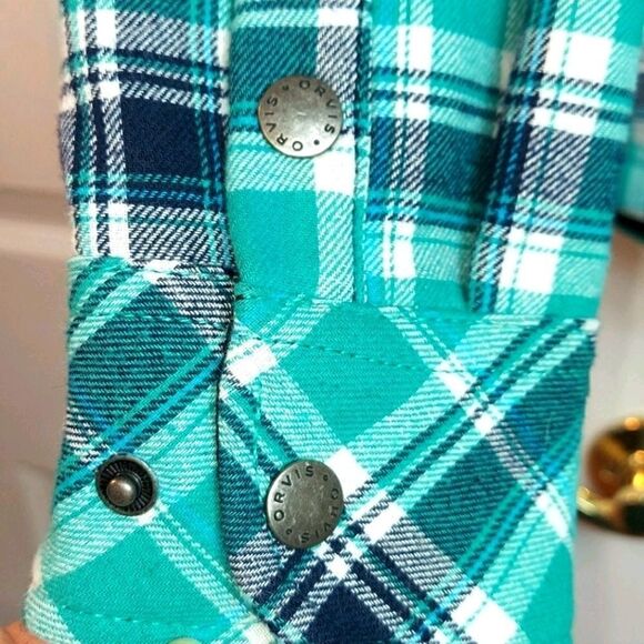 ORVIS Fleece Lined Plaid Flannel Shacket Sz S - Picture 4 of 9